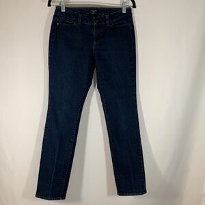 Ann Taylor Petite Dark Blue Curvy Denim Jeans